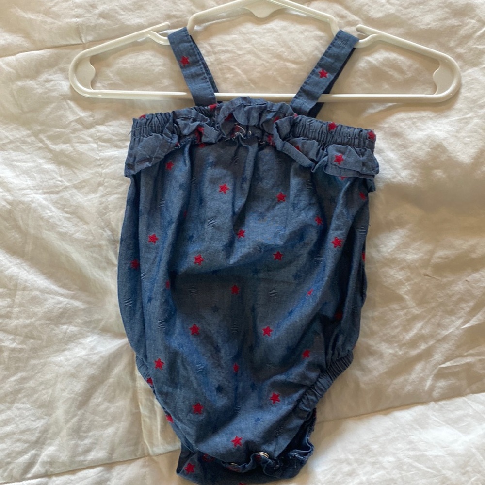 Cat and Jack  red and blue denim bubble